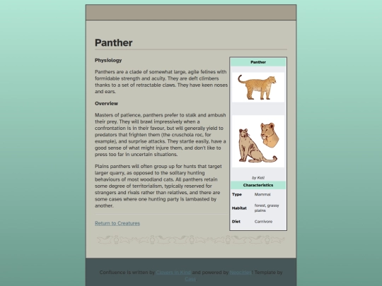 creatures/panther screenshot