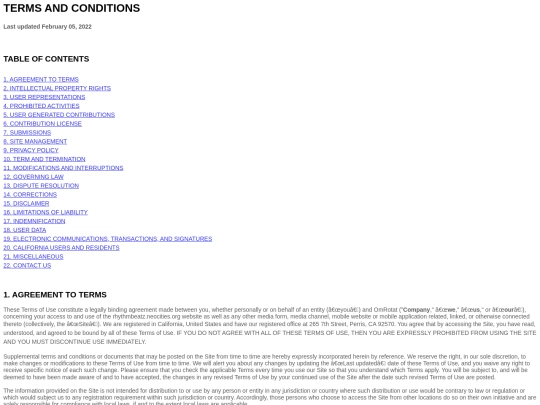 termsandconditions screenshot
