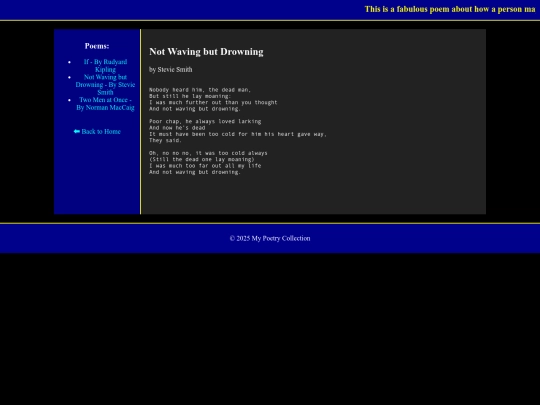 poems/Not Waving but Drowning screenshot