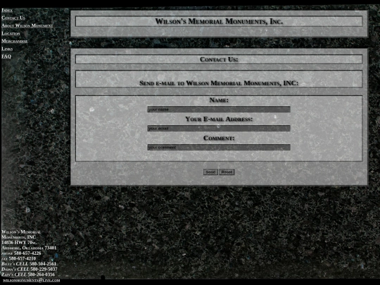 pages/contact screenshot