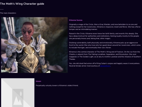 tut/character guide/kitrannacharacters screenshot