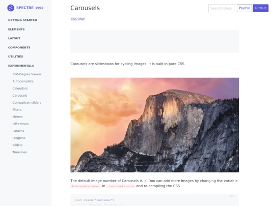 docs/experimentals/carousels screenshot