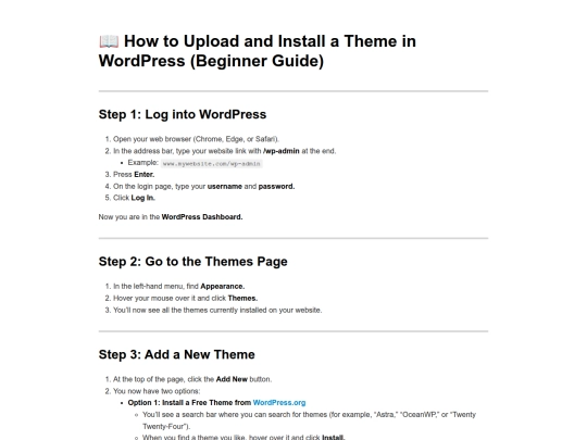 How to Use - Theme screenshot