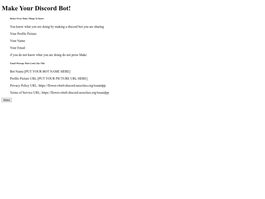 makeyourdiscordbottoday screenshot