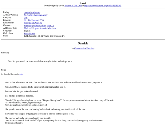 Fic/Seasick screenshot