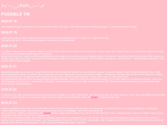 diary screenshot