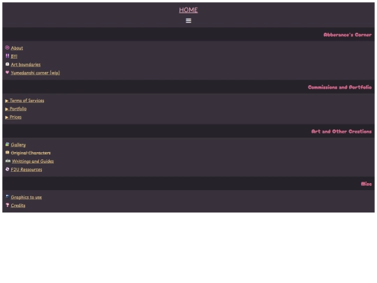 menu screenshot