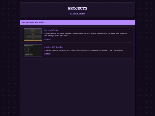 projects screenshot