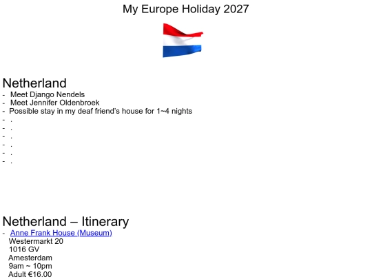 Oversea/Europe 2027 - Netherland screenshot