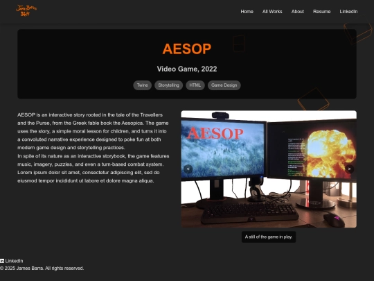 Portfolio/aesop screenshot