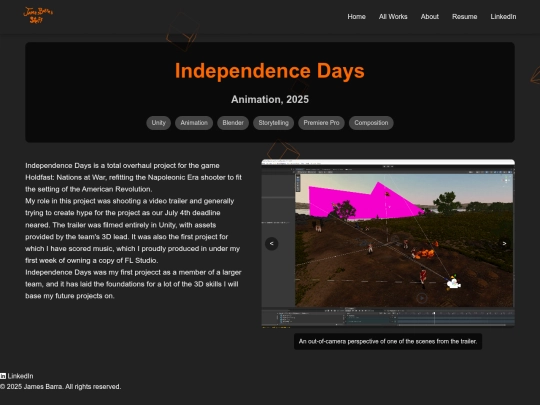 Portfolio/independence_days screenshot