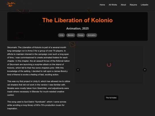 Portfolio/kolonio screenshot
