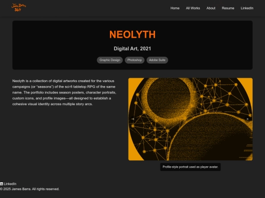Portfolio/neolyth screenshot
