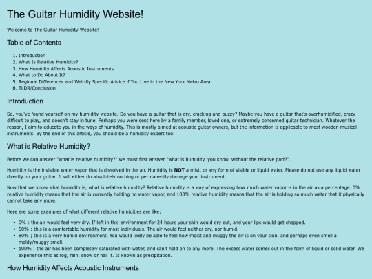 TheHumidityWebsite screenshot
