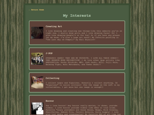 interests screenshot