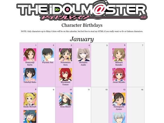 birthdays/test screenshot