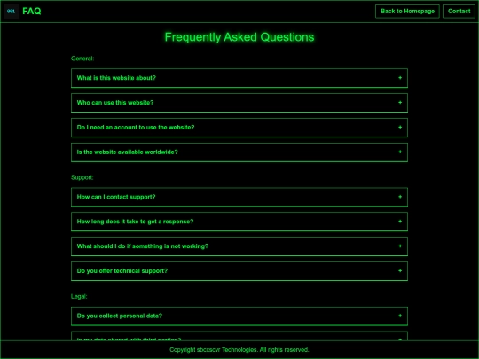 faq screenshot