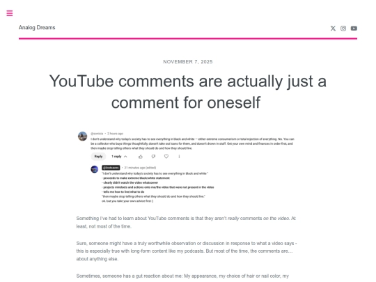 youtube-comments-are-actually-just-a-comment-for-oneself screenshot