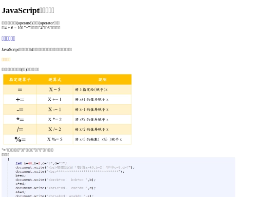 javascript_operator/operators screenshot