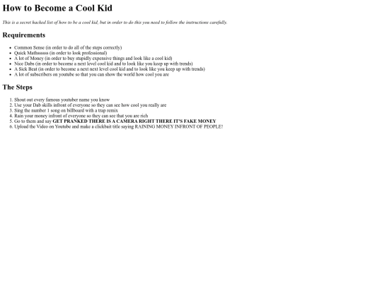 List screenshot