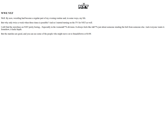 en/hobbies/sports/wrestling/nxt screenshot