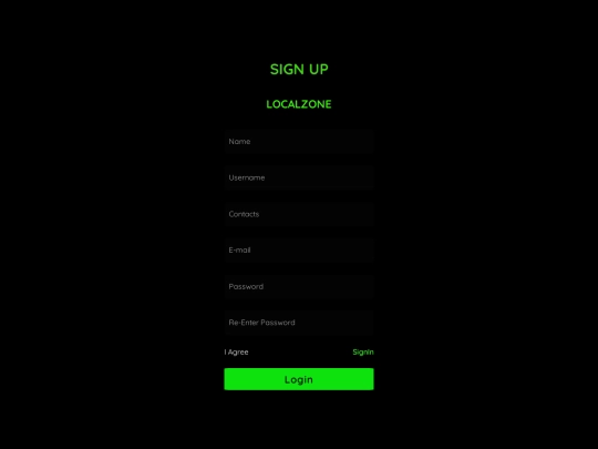 loca/signup screenshot