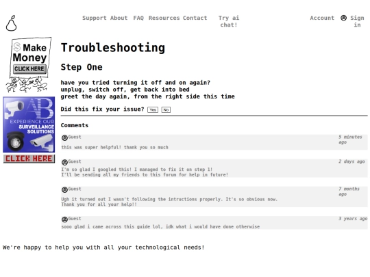 troubleshooting screenshot