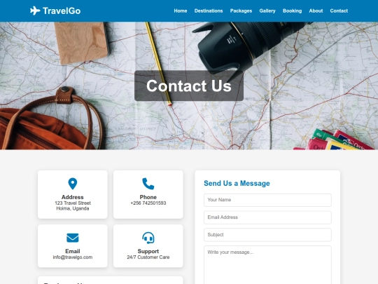 travel/contact screenshot