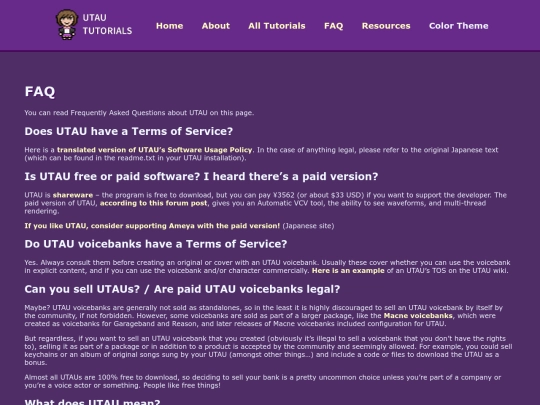 faq screenshot