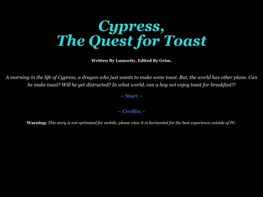 Storys/Modernized/CypressToastQuest screenshot
