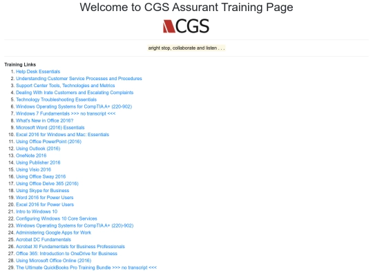 cgs-assurant-training screenshot