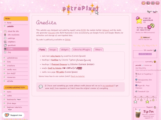 about/credits screenshot
