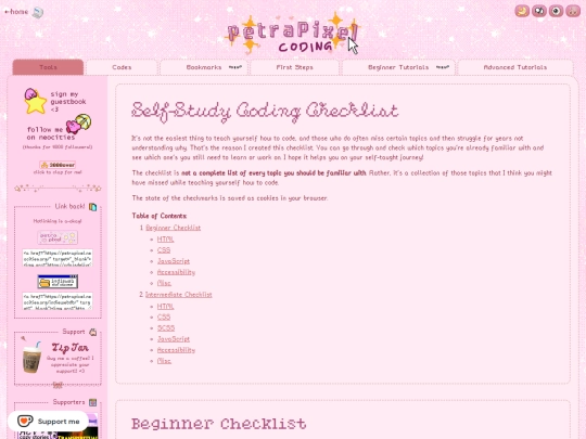 coding/checklist screenshot