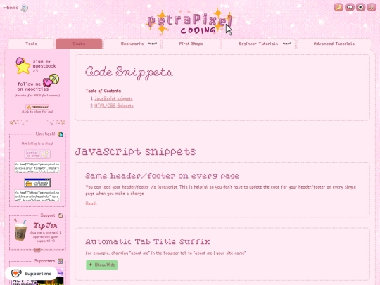 coding/snippets screenshot