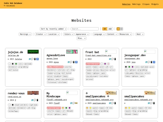 indiewebdb/websites screenshot