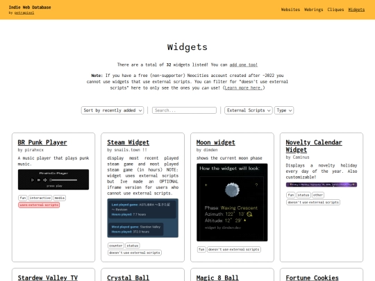 indiewebdb/widgets screenshot