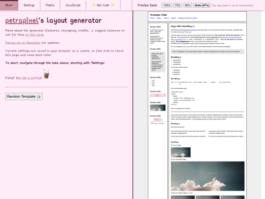 layout-generator screenshot