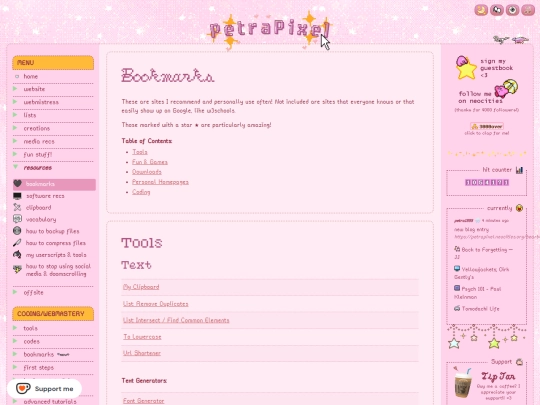resources/bookmarks screenshot