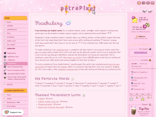 resources/vocabulary screenshot