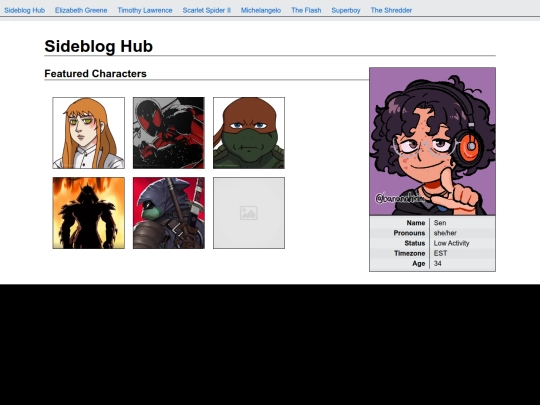 RP Info/solo blogs/Sideblog Page screenshot