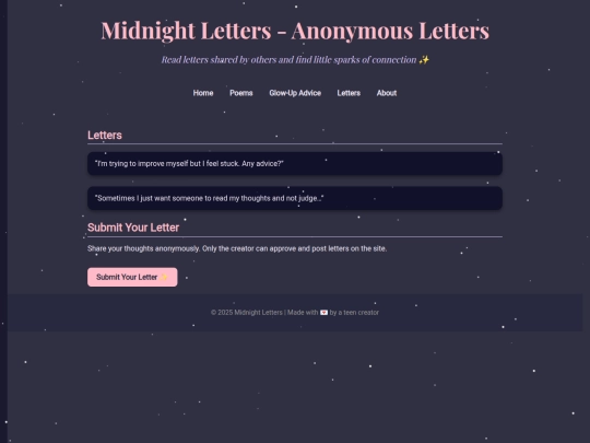 letters screenshot