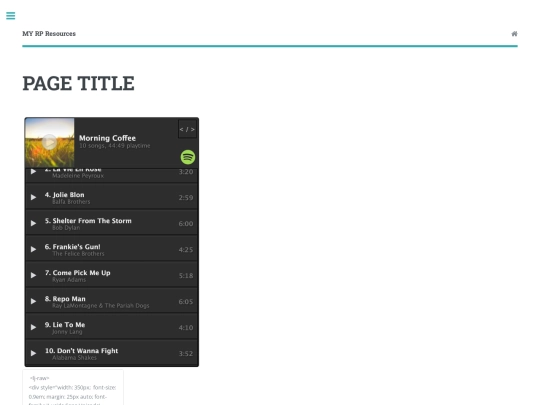pages/playlists screenshot