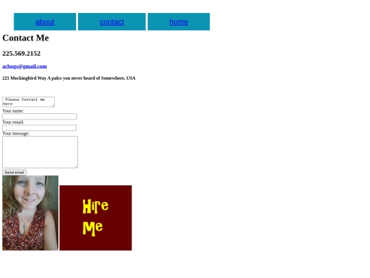 contact page screenshot