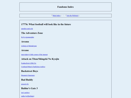 fandoms_index screenshot