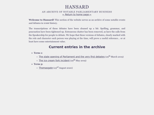 hansard screenshot