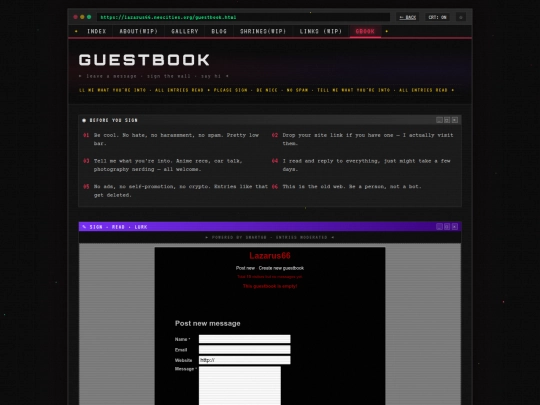 guestbook screenshot