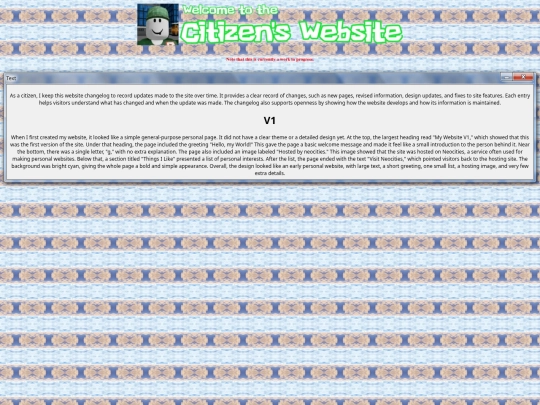 Changelog screenshot