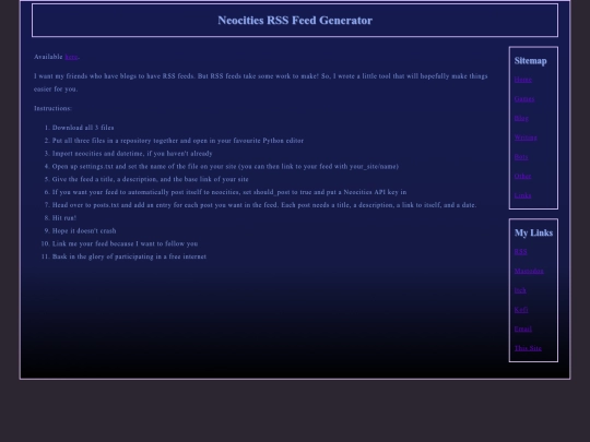 other/NeocitiesRSSFeedGenerator screenshot
