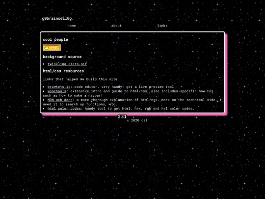 links screenshot