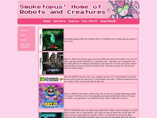 funstuff/medialists/gamelog screenshot